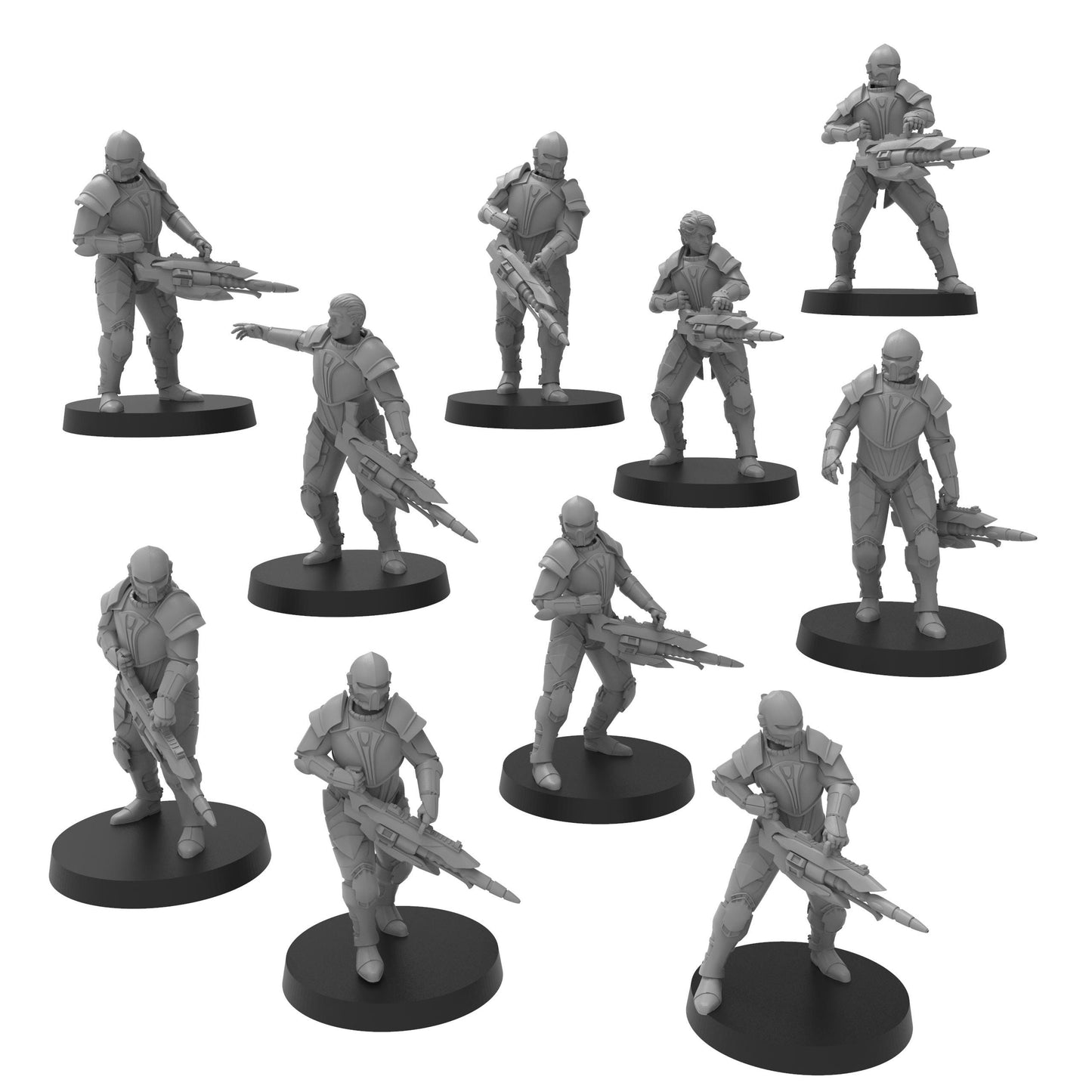 Elven Companion Gunners , monopose Sci-Fi warriors by ThatEvilOne, Grimdark Space elf proxy