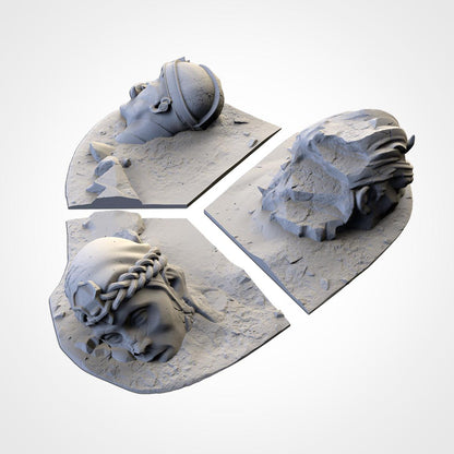 Modular MIDDLE EARTH terrain by Txarli Factory Fantasy Terrain Ruined Statues Set, Perfect for Tabletop Wargames