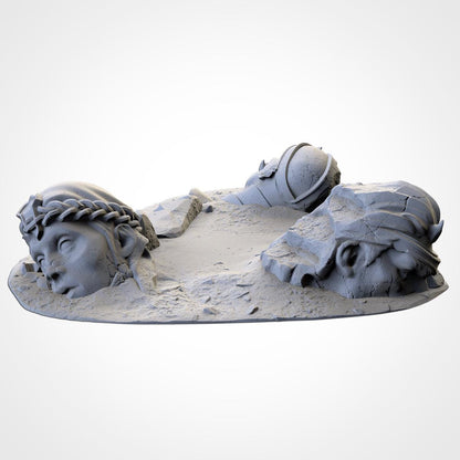 Modular MIDDLE EARTH terrain by Txarli Factory Fantasy Terrain Ruined Statues Set, Perfect for Tabletop Wargames