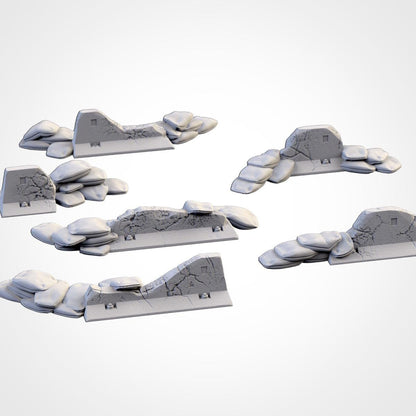 Modular PROVISIONS & CONTAINERS set Txarli Factory Ruined Scatter Terrain Set, Perfect for Tabletop Wargames