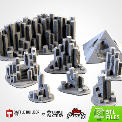 BASALTIC TERRAIN Modular Wargaming Scatter Terrain by Txarli Factory for Tabletop Wargames
