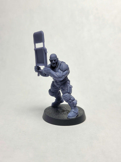 Chairy Crews, Castellan Proxy, Sci-Fi Wargames Guardsmen Miniatures by Reptilian Overlords, Action Movie Star