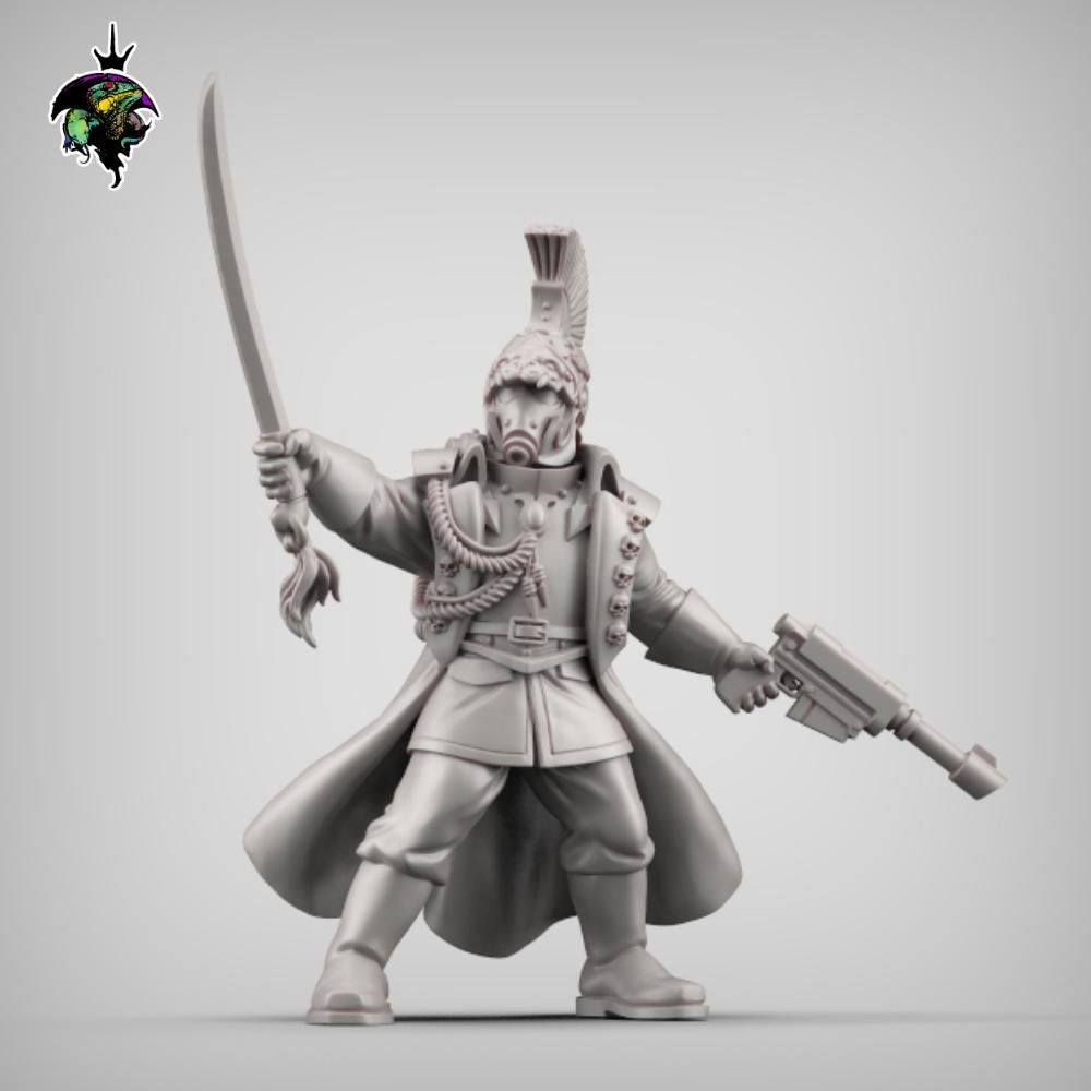 Commander, Death Korps Marshal Proxy, Sci-Fi Wargames Miniatures by Reptilian Overlords