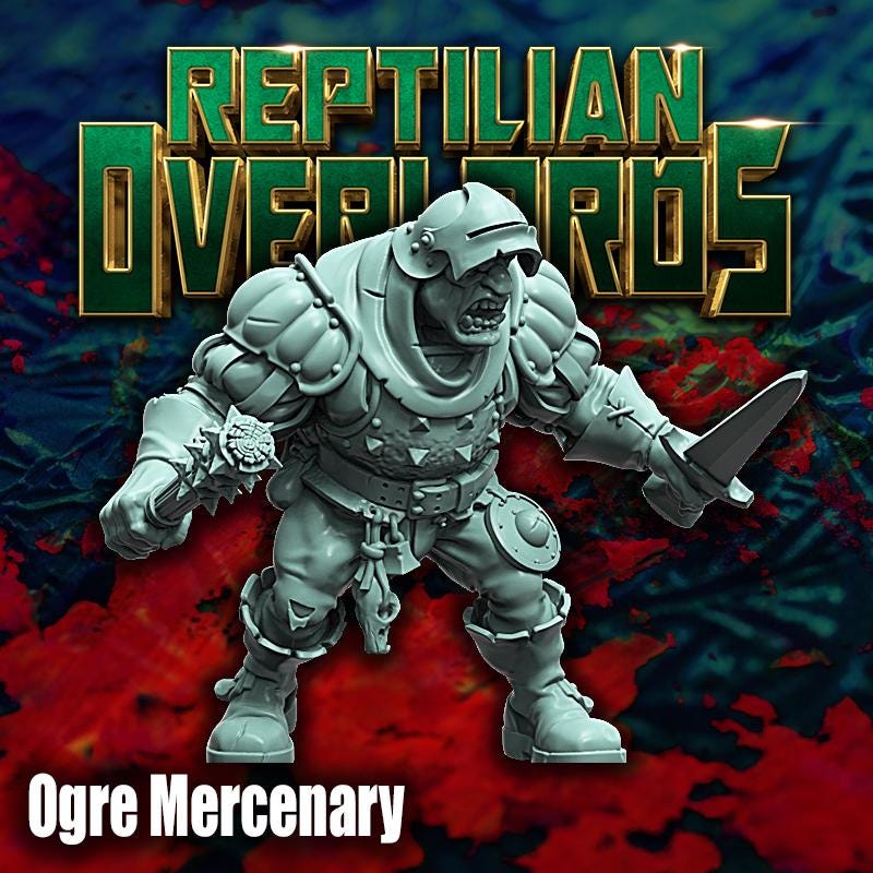 Fantasy Ogre Bodyguard by Reptilian Overlords, Fantasy Wargames Ogre Mercenary, Imperial Ogre