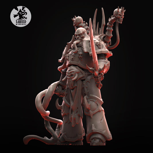 Immortal Swordsman, Chaotic Space Marine Monopose Miniature Sculpted by Tainted Windmill for Wargames set in the Grimdark Future