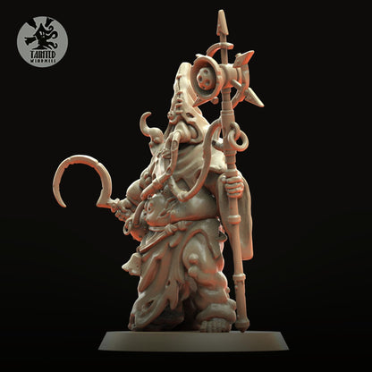 Decay Preacher, Chaotic Heretic Sorcerer Monopose Miniatures Sculpted by Tainted Windmill for Wargames set in the Grimdark Future