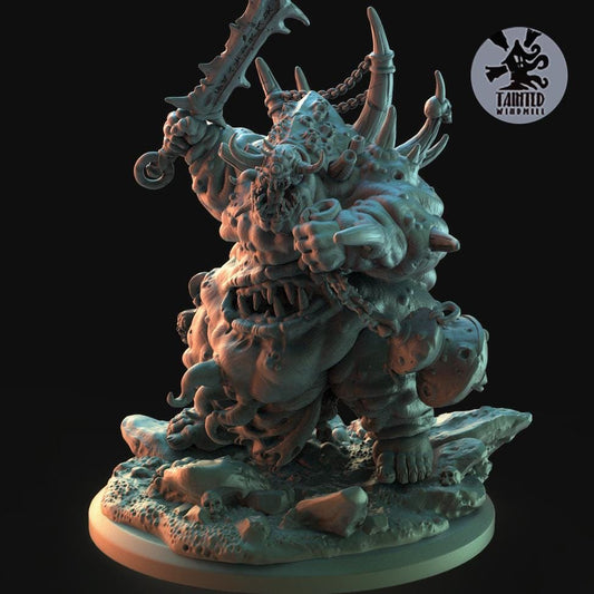 Great Decay Daemonic Prince, Chaotic Daemonic Monopose Miniatures Sculpted by Tainted Windmill for Wargames set in the Grimdark Future