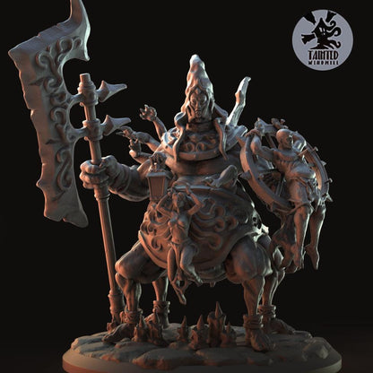 Qlipoth Executioner, Chaotic Daemonic Monopose Miniatures Sculpted by Tainted Windmill for Wargames set in the Grimdark Future