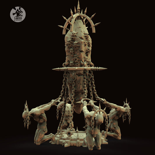Screaming Stone, Chaotic Daemonic Terrain Feature Sculpted by Tainted Windmill for Wargames set in the Grimdark Future