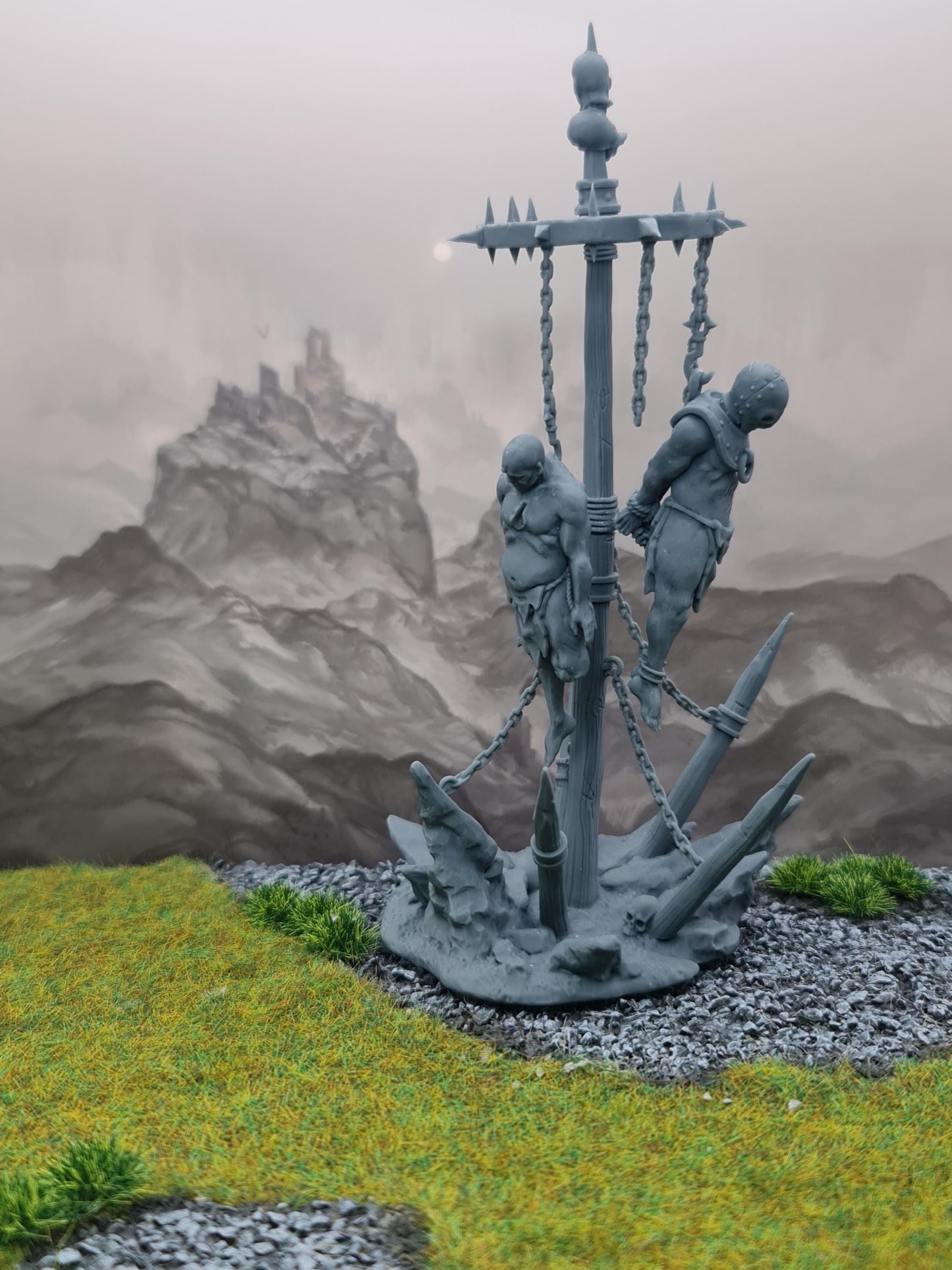 Executed Villagers, Chaotic Heretical Terrain Features Sculpted by Tainted Windmill for Wargames set in the Grimdark Future