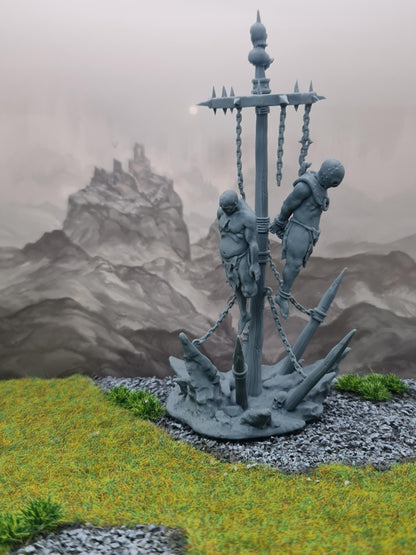 Executed Villagers, Chaotic Heretical Terrain Features Sculpted by Tainted Windmill for Wargames set in the Grimdark Future