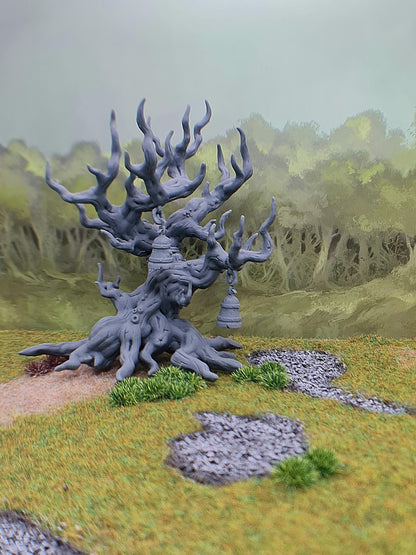 Dead Tree with Bells , Chaotic Plagued Terrain Sculpted by Tainted Windmill for Wargames set in the Grimdark Future