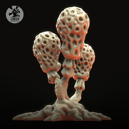 Spore Mushroom Tree , Chaotic Plagued Terrain Sculpted by Tainted Windmill for Wargames set in the Grimdark Future