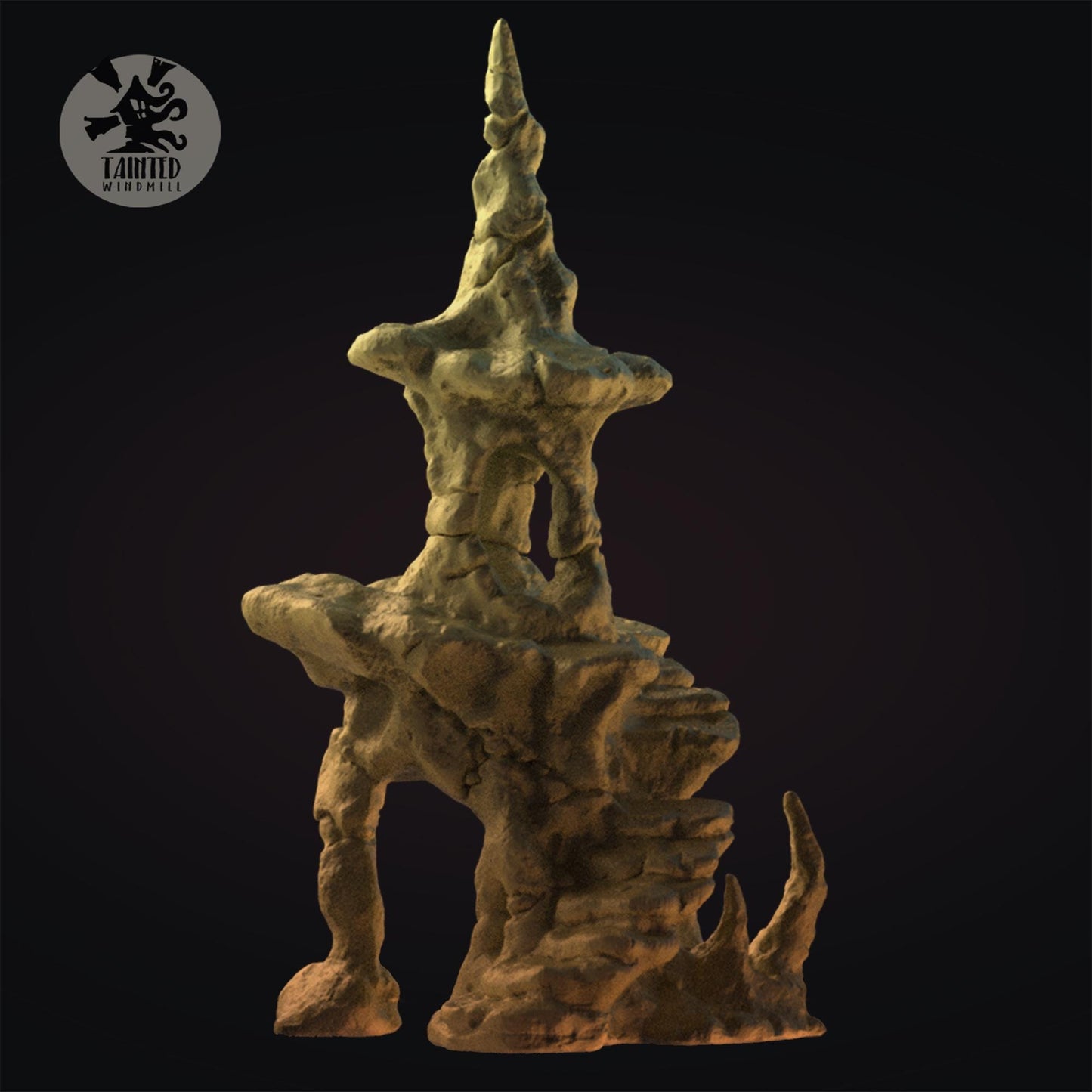 Desert Valley Rocks Terrain Set, Chaotic Plagued Terrain Sculpted by Tainted Windmill for Wargames set in the Grimdark Future