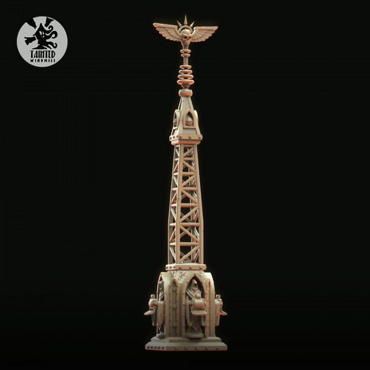 Diffusor Gothic Antenna, Imperial Industrial Terrain Features Sculpted by Tainted Windmill for Wargames set in the Grimdark Future