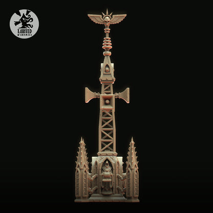 Diffusor Gothic Antenna, Imperial Industrial Terrain Features Sculpted by Tainted Windmill for Wargames set in the Grimdark Future