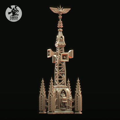 Diffusor Gothic Antenna, Imperial Industrial Terrain Features Sculpted by Tainted Windmill for Wargames set in the Grimdark Future