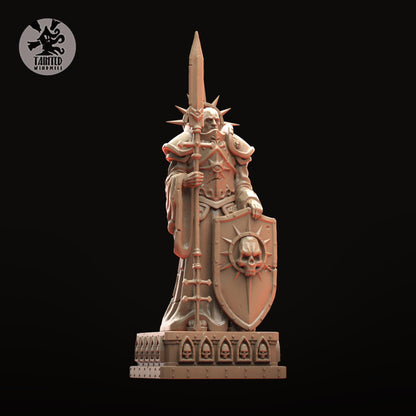 Gothic Statues and Bases, Imperial Cathedral Terrain Features Sculpted by Tainted Windmill for Wargames set in the Grimdark Future