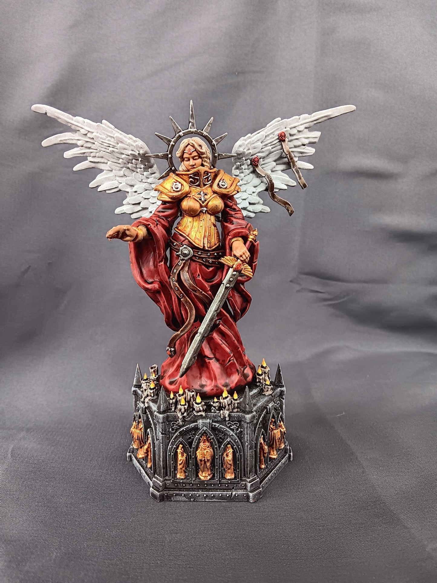 Saint Statue and Infected Saint Statue, Imperial Cathedral Statues Sculpted by Tainted Windmill for Wargames set in the Grimdark Future