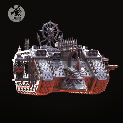 Chaos Heavy Transport Vehicle, Chaos Space Marine Transport Vehicle Sculpted by Tainted Windmill for Wargames set in the Grimdark Future