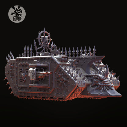 Chaos Heavy Transport Vehicle, Chaos Space Marine Transport Vehicle Sculpted by Tainted Windmill for Wargames set in the Grimdark Future