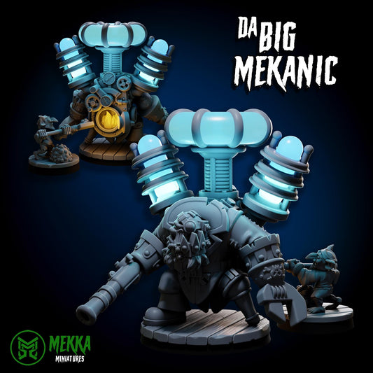 Big Mekanics, Space-Faring Orkish Menace Sculpted by Mekka Miniatures, Grimdark Compatible, Scaled for Sci-Fi Miniature Wargames