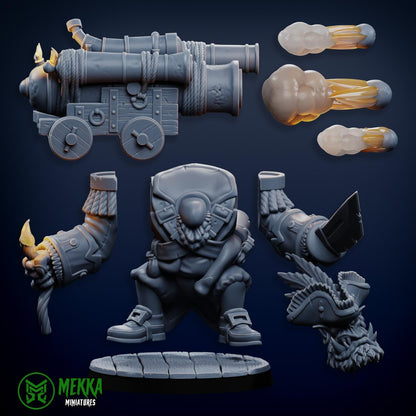 Flashy Pirate, Space-Faring Orkish Menace Sculpted by Mekka Miniatures, Grimdark Compatible, Scaled for Sci-Fi Miniature Wargames