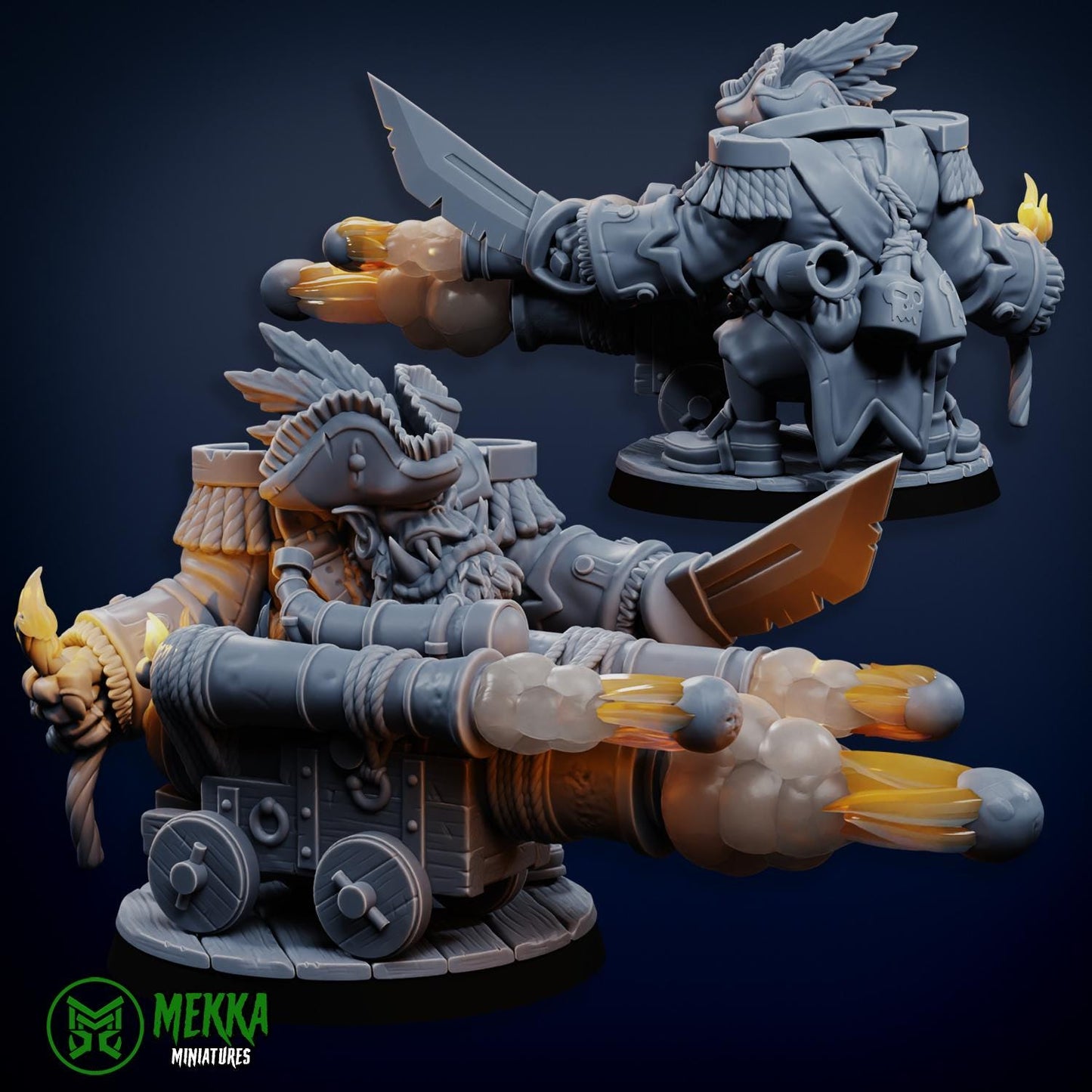 Flashy Pirate, Space-Faring Orkish Menace Sculpted by Mekka Miniatures, Grimdark Compatible, Scaled for Sci-Fi Miniature Wargames
