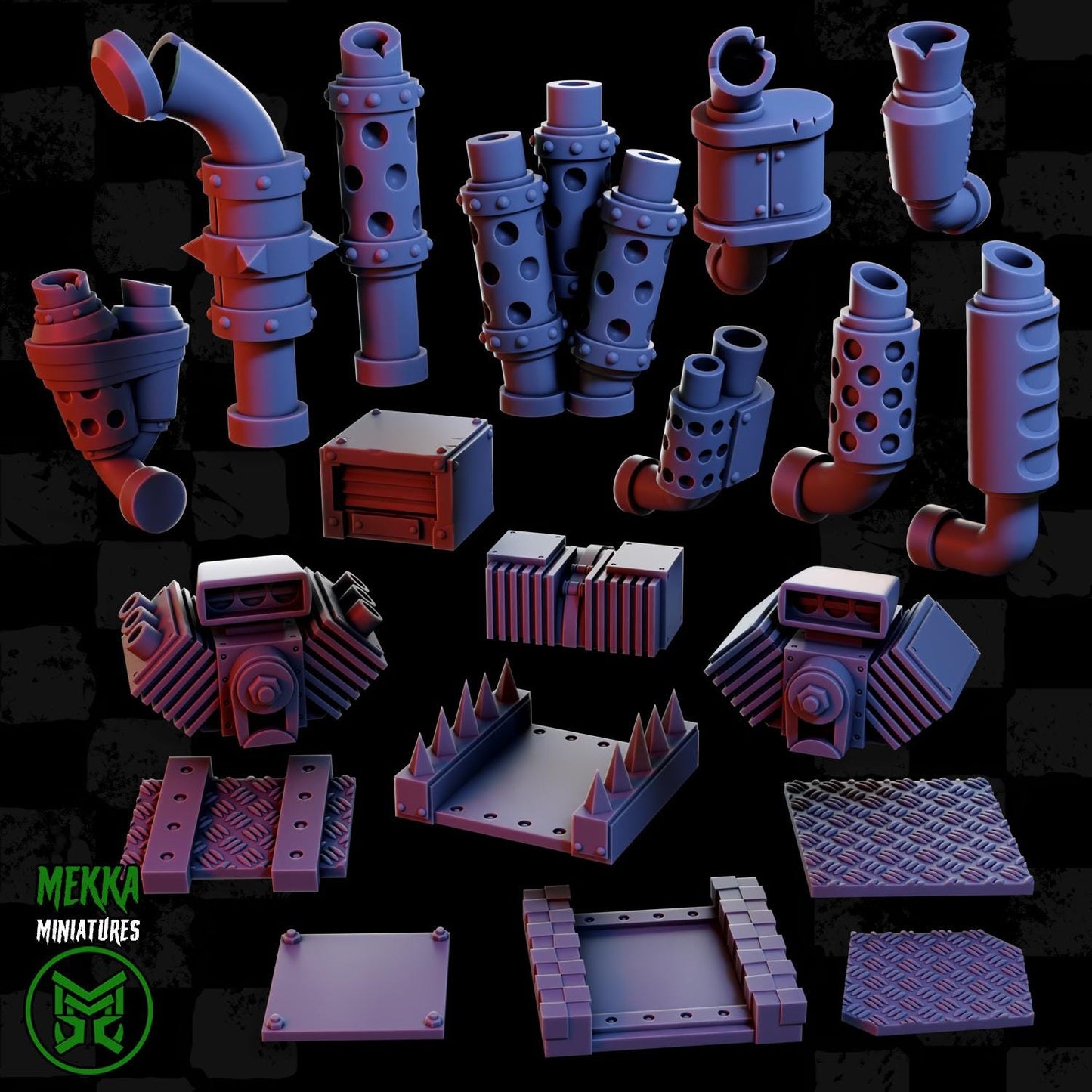 Armoured Orks Set 2, Space-Faring Orkish Menace Sculpted by Mekka Miniatures, Grimdark Compatible, Scaled for Sci-Fi Miniature Wargames