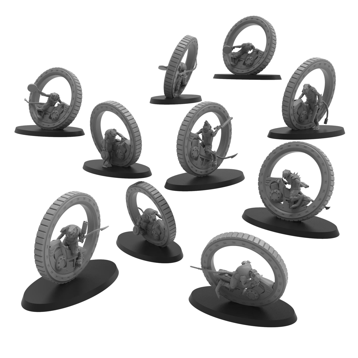 Cheesestealer Cult Tunnel Riders, Cheesestealer cults, monopose Sci-Fi warriors by ThatEvilOne, Sci-Fi Wargames Rat-Themed miniatures