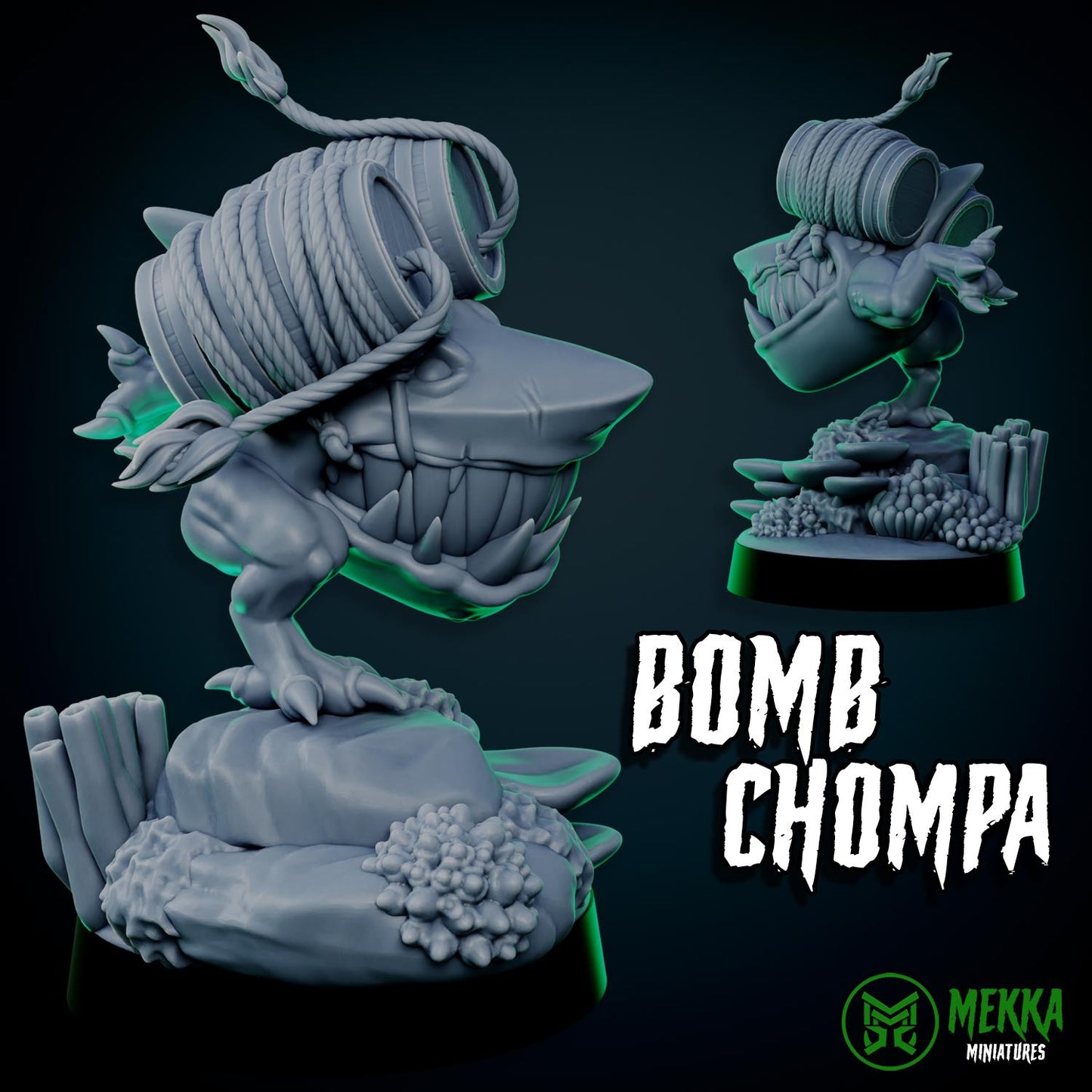 Chompa Riders, Space-Faring Orkish Menace Sculpted by Mekka Miniatures, Grimdark Compatible, Scaled for Sci-Fi Miniature Wargames