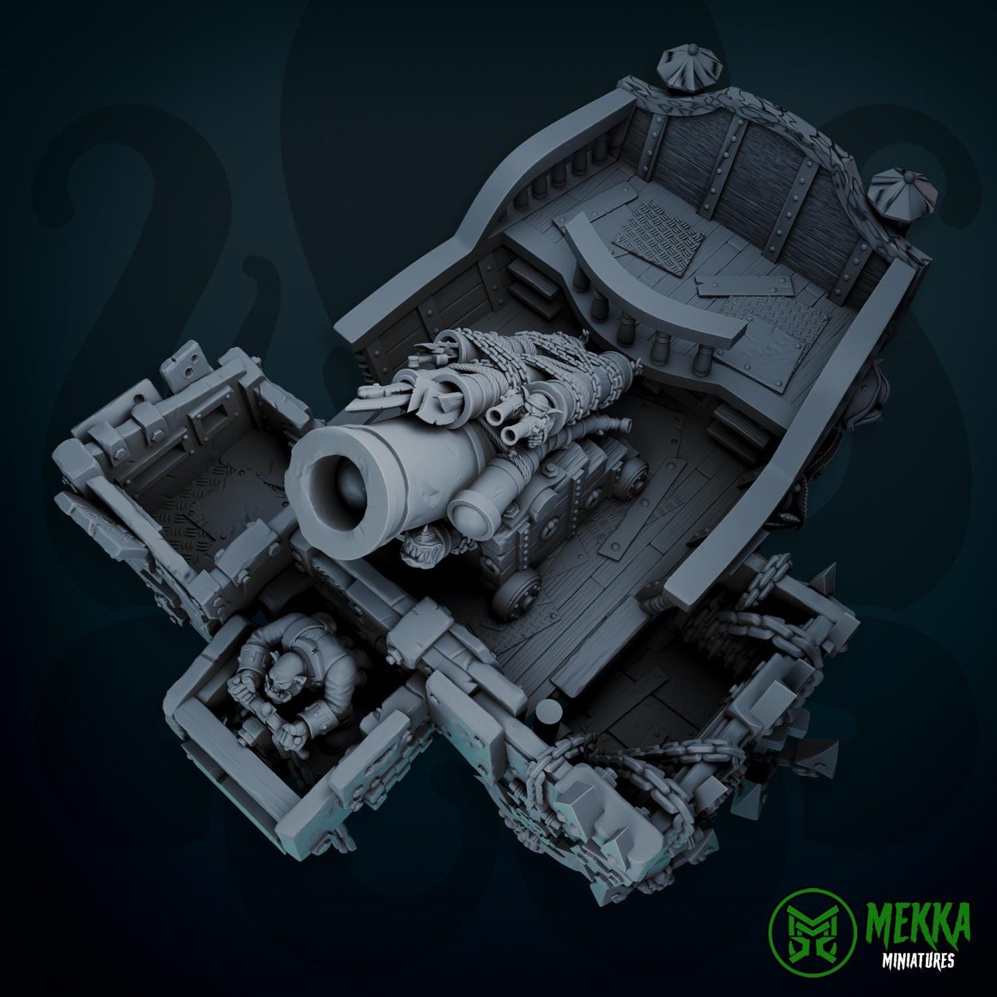 Armoured Giant Kraken, Space-Faring Orkish Menace Sculpted by Mekka Miniatures, Grimdark Compatible, Scaled for Sci-Fi Miniature Wargames