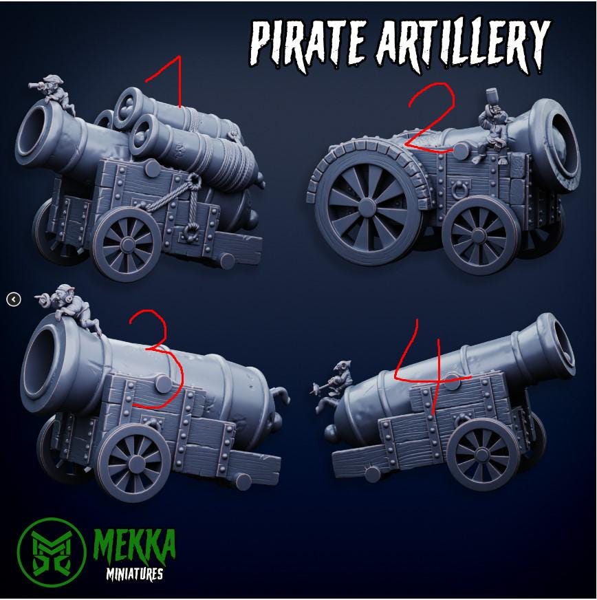 Pirate Artillery, Space-Faring Orkish Menace Sculpted by Mekka Miniatures, Grimdark Compatible, Scaled for Sci-Fi Miniature Wargames