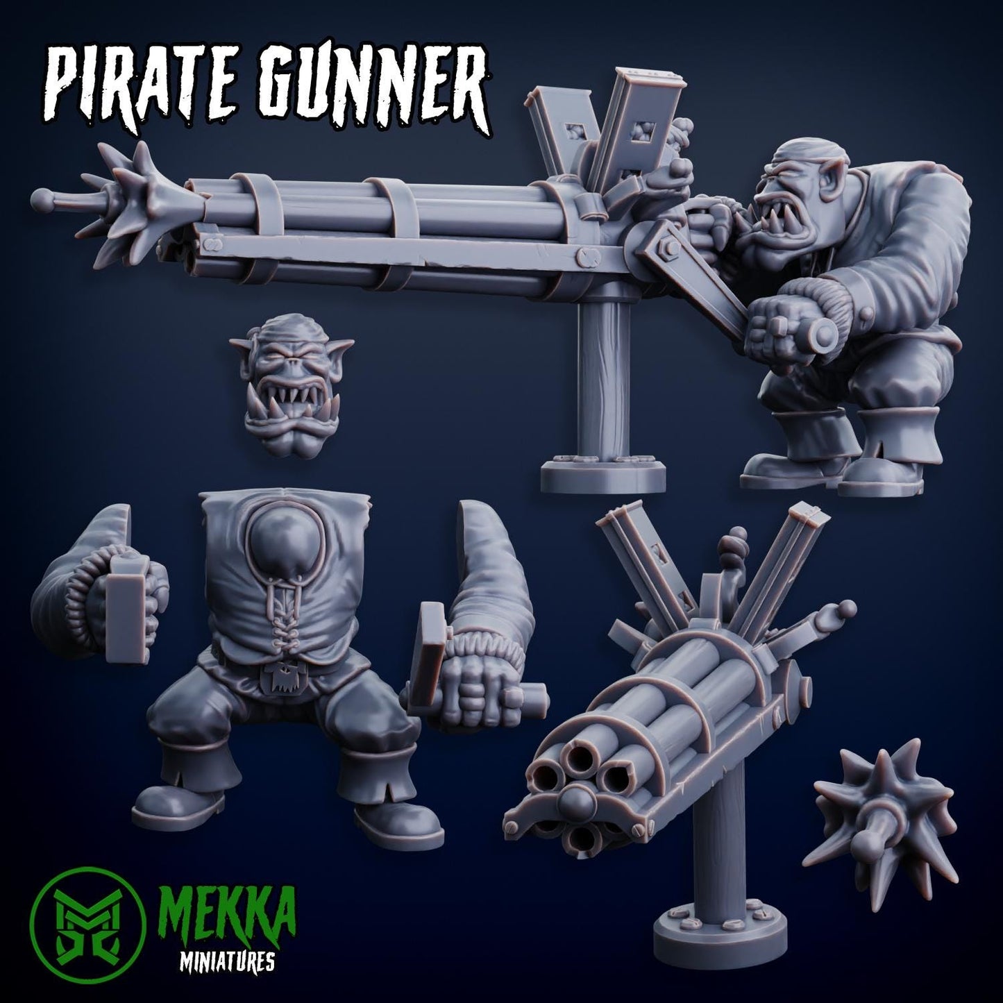 Orc Pirate Ship, Space-Faring Orkish Menace Sculpted by Mekka Miniatures, Grimdark Compatible, Scaled for Sci-Fi Miniature Wargames