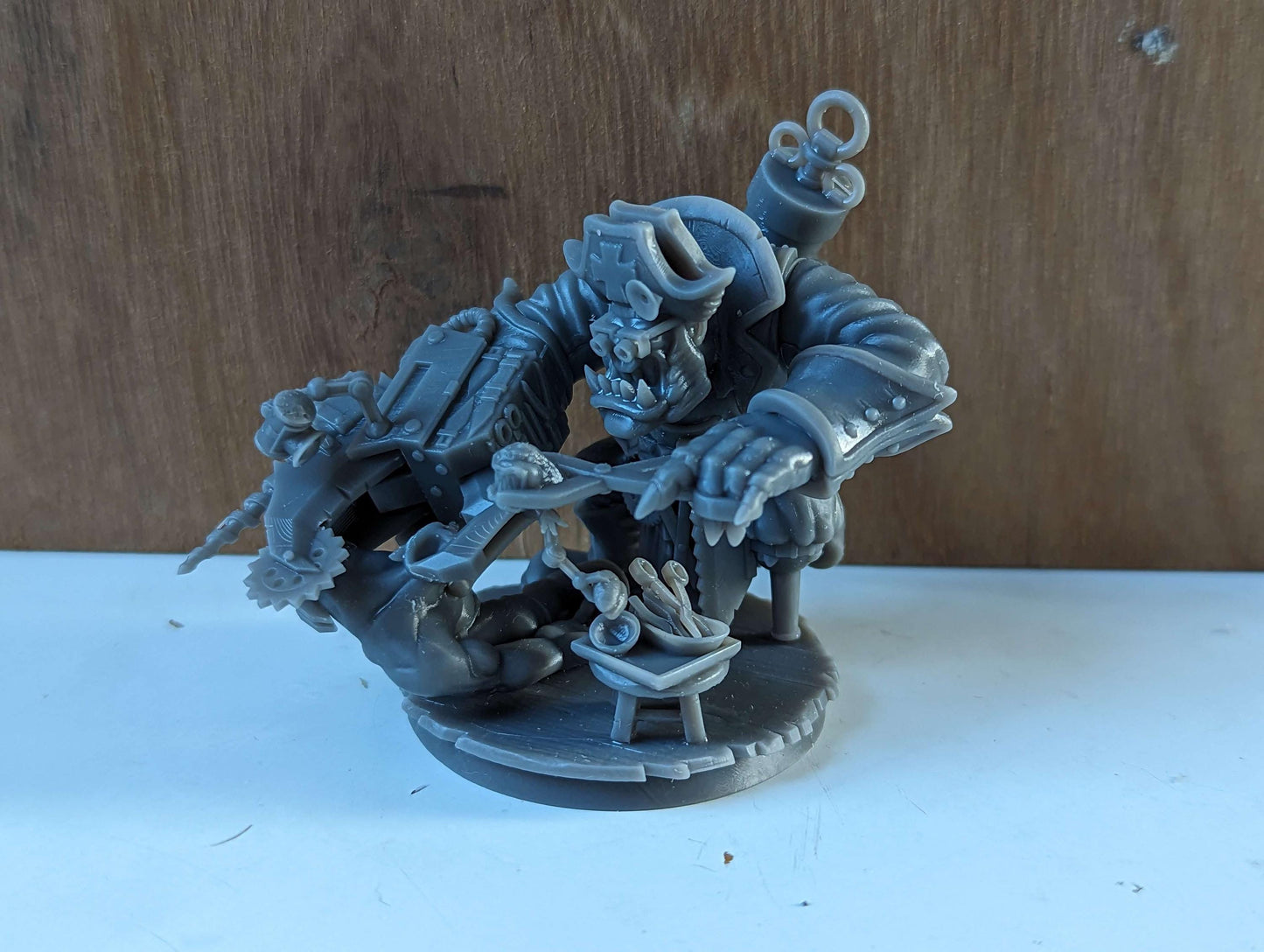 Pirate Doctor, Space-Faring Orkish Menace Sculpted by Mekka Miniatures, Grimdark Compatible, Scaled for Sci-Fi Miniature Wargames