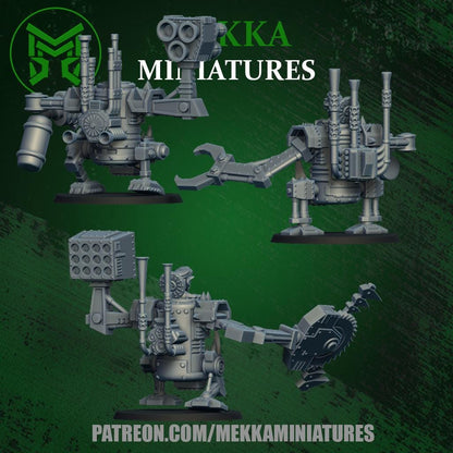 Modular Killer Kans! Space-Faring Orkish Menace Sculpted by Mekka Miniatures, Grimdark Compatible, Scaled for Sci-Fi Miniature Wargames