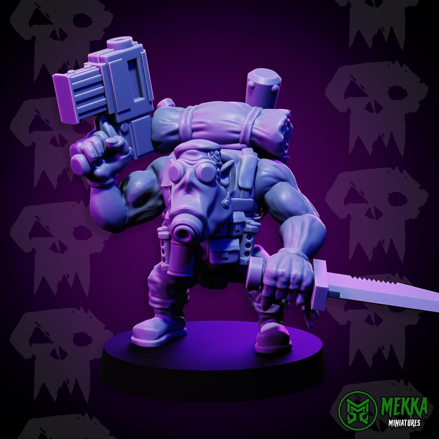 Orc Commando Set, Space-Faring Orkish Menace Sculpted by Mekka Miniatures, Grimdark Compatible, Scaled for Sci-Fi Miniature Wargames
