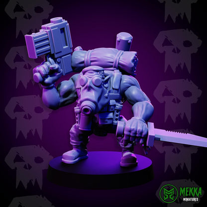 Orc Commando Set, Space-Faring Orkish Menace Sculpted by Mekka Miniatures, Grimdark Compatible, Scaled for Sci-Fi Miniature Wargames