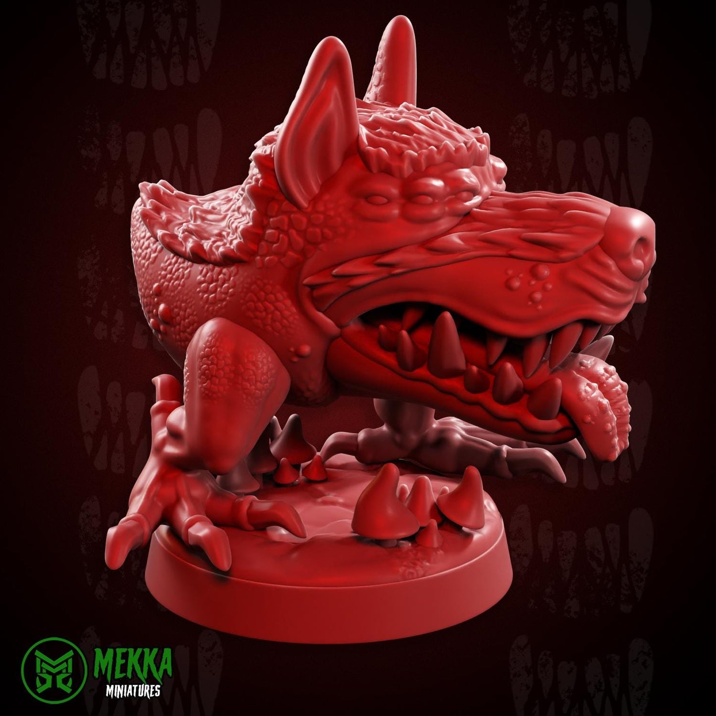 Guard Doggo Chompaz, Space-Faring Orkish Menace Sculpted by Mekka Miniatures, Grimdark Compatible, Scaled for Sci-Fi Miniature Wargames