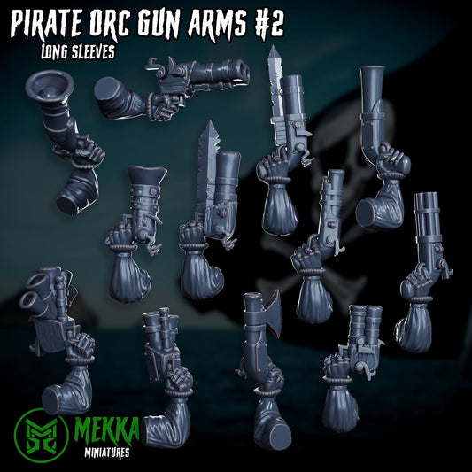 Pirate Ork Gun Hands! Space-Faring Orkish Menace Sculpted by Mekka Miniatures, Grimdark Compatible, Scaled for Sci-Fi Miniature Wargames