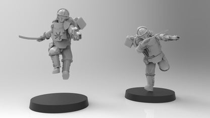 Lunar Auxilia Drop Commanders , Semi-Modular Sci-Fi warriors by ThatEvilOne, Sci-fi Wargames Proxy, Imperial Auxillia Army