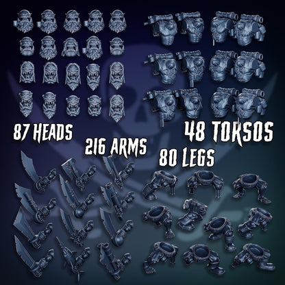 Modular Pirate Orks! Space-Faring Orkish Menace Sculpted by Mekka Miniatures, Grimdark Compatible, Scaled for Sci-Fi Miniature Wargames