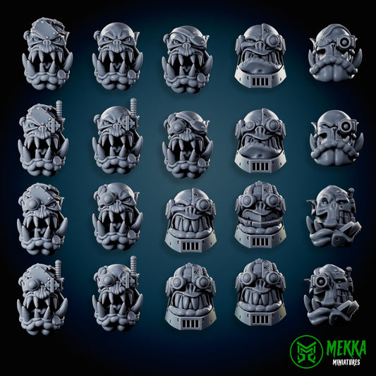 Modular Bionic Cyborks! Space-Faring Orkish Menace Sculpted by Mekka Miniatures, Grimdark Compatible, Scaled for Sci-Fi Miniature Wargames
