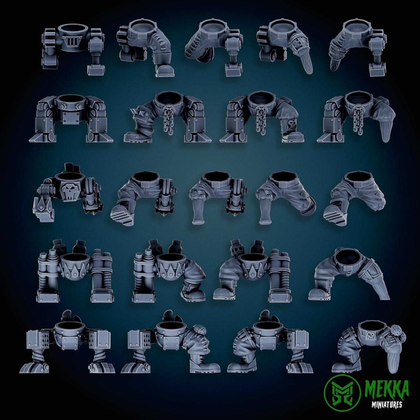 Modular Bionic Cyborks! Space-Faring Orkish Menace Sculpted by Mekka Miniatures, Grimdark Compatible, Scaled for Sci-Fi Miniature Wargames