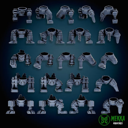 Modular Bionic Cyborks! Space-Faring Orkish Menace Sculpted by Mekka Miniatures, Grimdark Compatible, Scaled for Sci-Fi Miniature Wargames