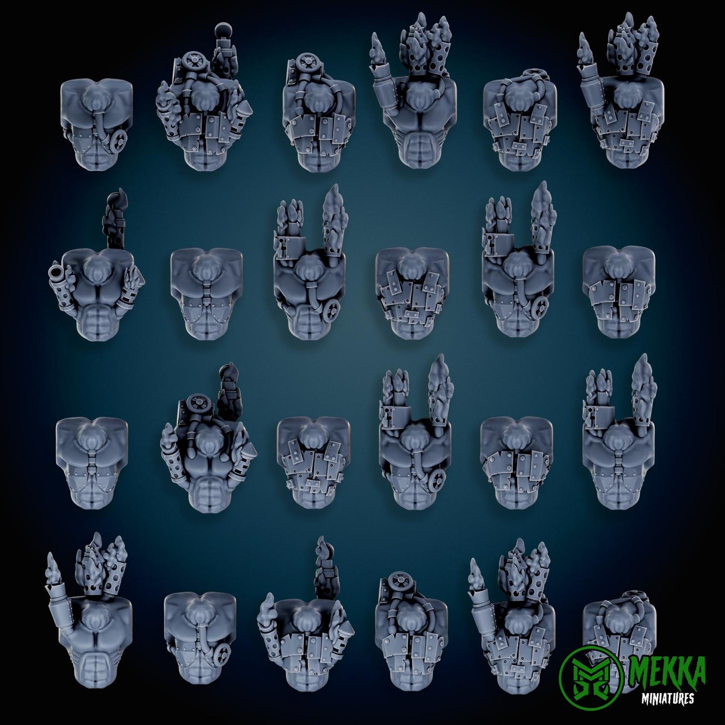 Modular Bionic Cyborks! Space-Faring Orkish Menace Sculpted by Mekka Miniatures, Grimdark Compatible, Scaled for Sci-Fi Miniature Wargames