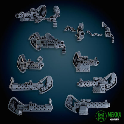 Modular Bionic Cyborks! Space-Faring Orkish Menace Sculpted by Mekka Miniatures, Grimdark Compatible, Scaled for Sci-Fi Miniature Wargames