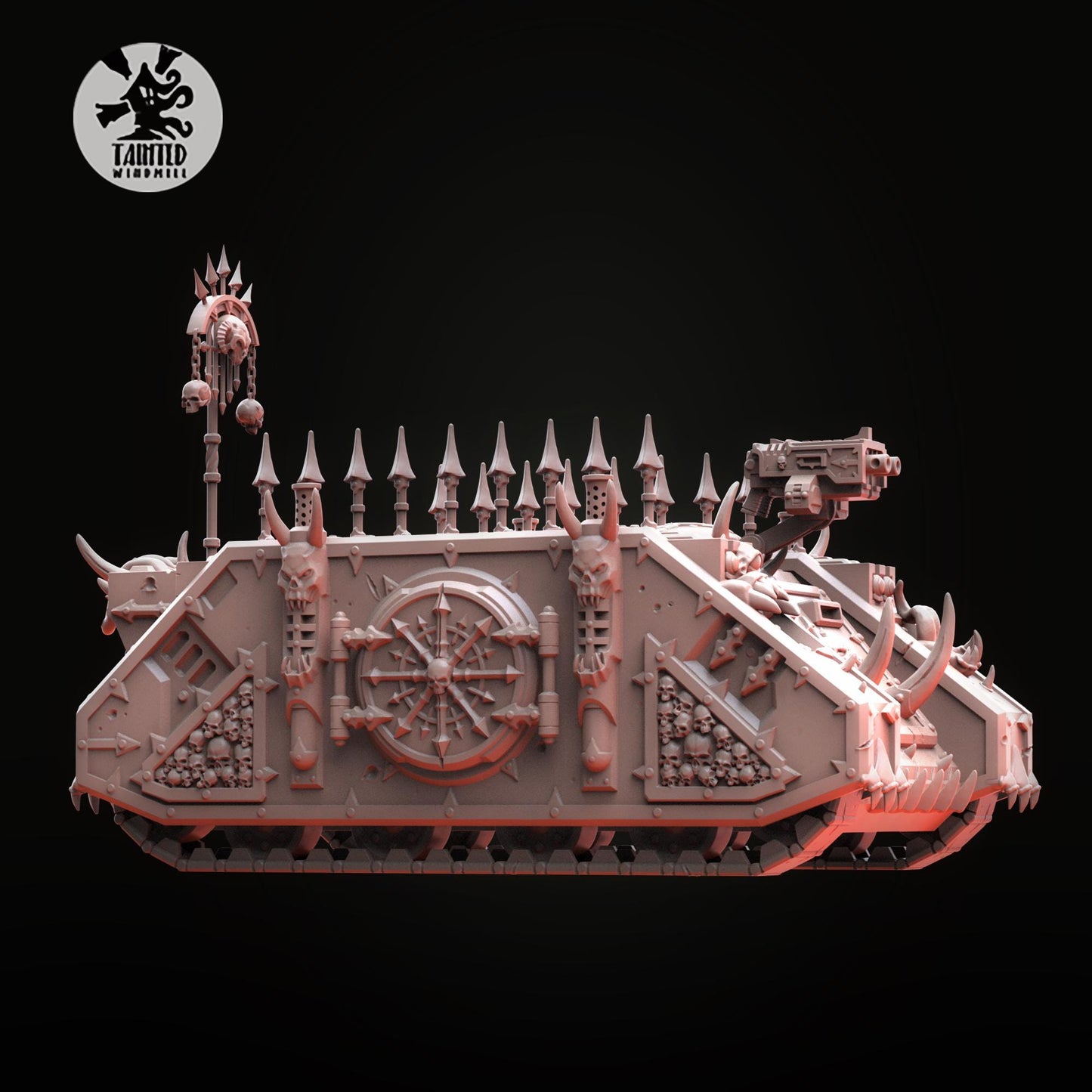 Marauder Transport Vehicle, Chaos Space Marine Transport Vehicle Sculpted by Tainted Windmill for Wargames set in the Grimdark Future