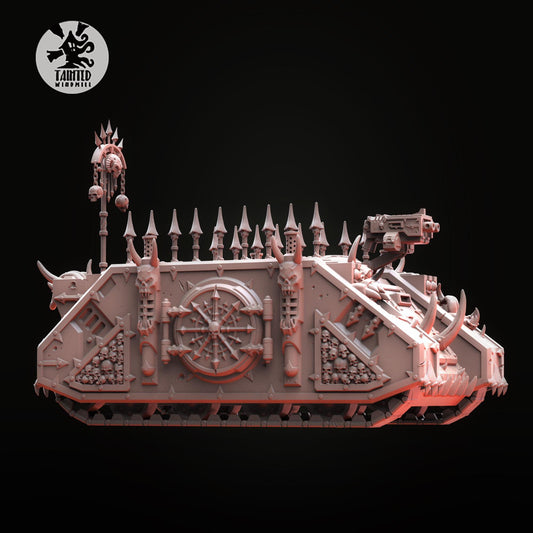 Marauder Transport Vehicle, Chaos Space Marine Transport Vehicle Sculpted by Tainted Windmill for Wargames set in the Grimdark Future