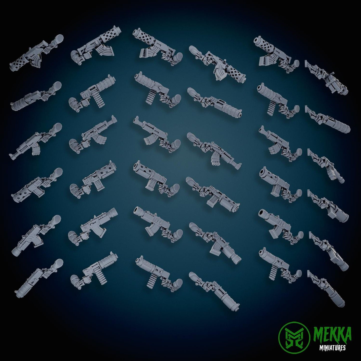 Modular Bionic Cybork Dakka set! Space-Faring Orkish Menace Sculpted by Mekka Miniatures, Grimdark Compatible, Scaled for Sci-Fi Wargames